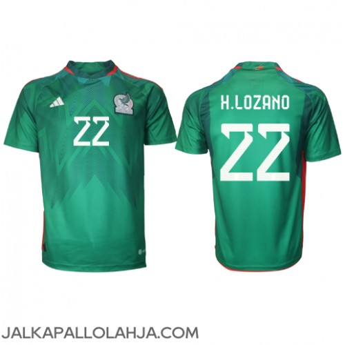 Meksiko Hirving Lozano #22 Kopio Koti Pelipaita MM-kisat 2022 Lyhyet Hihat